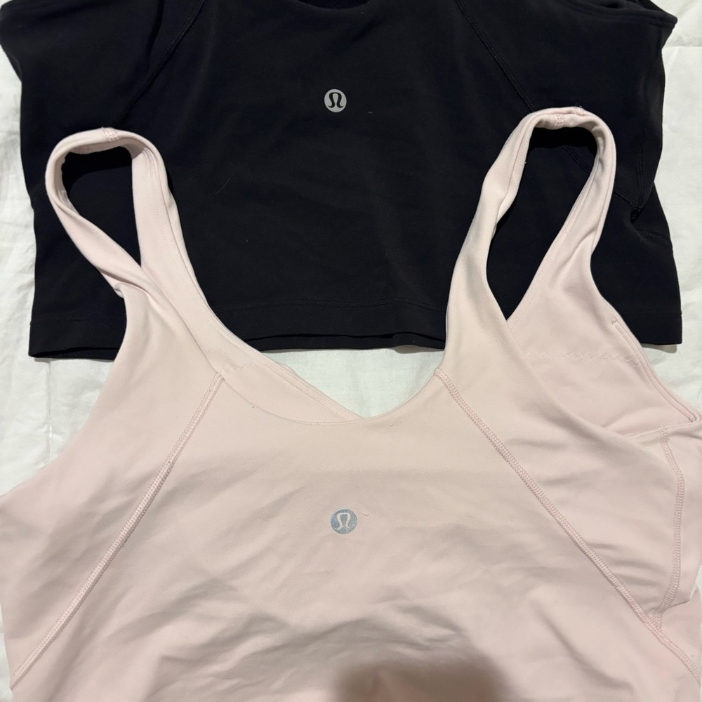 Lululemon athletica Black and light pink Align top set Sz 10 - Picture 3 of 6